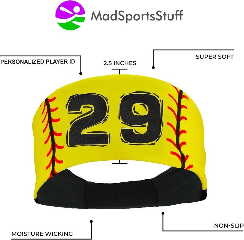 MadSportsStuff Softball Headband for Girls with Jersey Number (Numbers 00-39) - Image 4