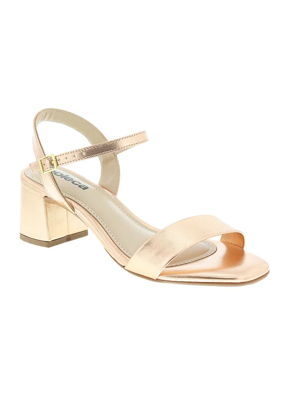 موليكا Moleca Ladies Mid Heel Sandals Rose Gold | Made In Brazil