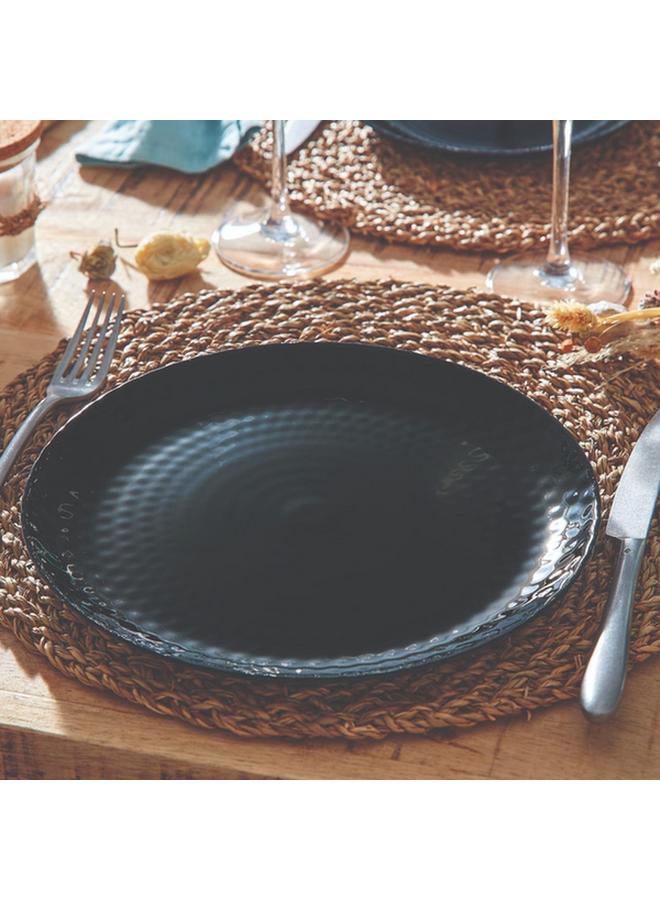 Luminarc Pampille Dishwasher and Microwave Safe Tempered Glass Dinner Plate Black 25cm Q4618 - Image 1