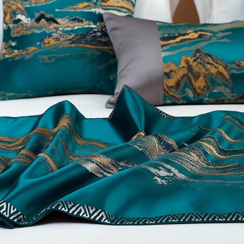 Bed Runners, Silky Soft Bed Throws, Bed End Scarf Towel, for Hotel Home Bedrooms Protection,Green-2*Cases(30x50cm) - Image 4