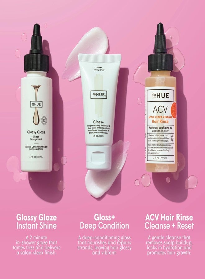 dpHUE Gloss Care Trio - Mini Hair Care Set for Shine, Scalp Health & Deep Conditioning - Includes Glossy Glaze (Sheer, 1.7 fl oz), Gloss+ (Sheer, 1 fl oz) & Apple Cider Vinegar Hair Rinse (2 fl oz) - Image 3