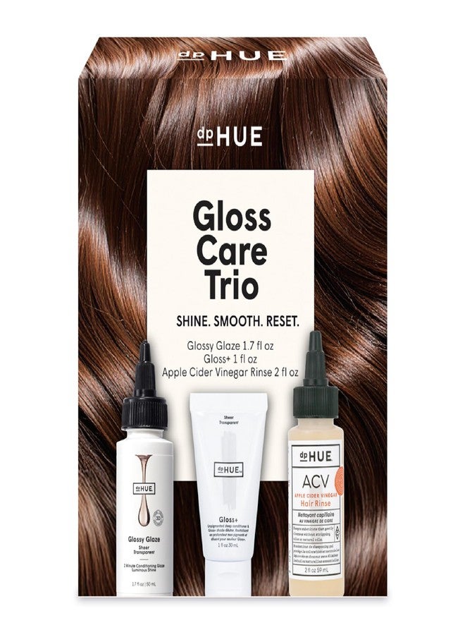 dpHUE Gloss Care Trio - Mini Hair Care Set for Shine, Scalp Health & Deep Conditioning - Includes Glossy Glaze (Sheer, 1.7 fl oz), Gloss+ (Sheer, 1 fl oz) & Apple Cider Vinegar Hair Rinse (2 fl oz) - Image 1