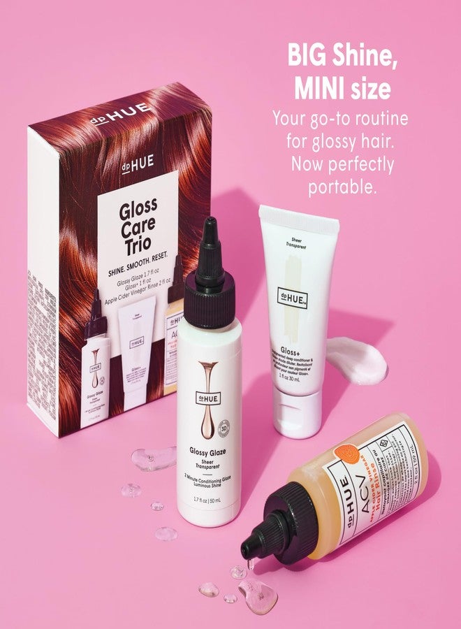 dpHUE Gloss Care Trio - Mini Hair Care Set for Shine, Scalp Health & Deep Conditioning - Includes Glossy Glaze (Sheer, 1.7 fl oz), Gloss+ (Sheer, 1 fl oz) & Apple Cider Vinegar Hair Rinse (2 fl oz) - Image 2