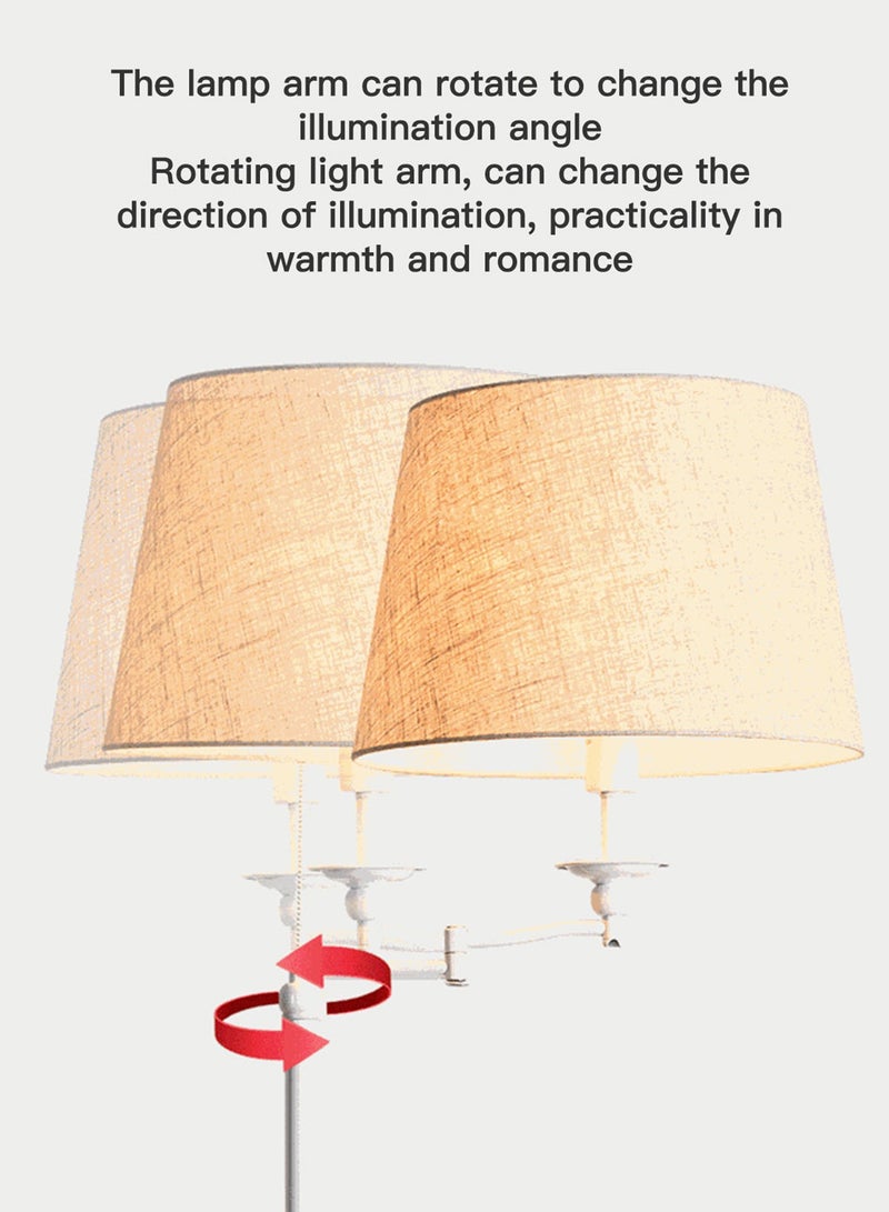 شاربدو مصباح أرضي LED بجانب السرير مع صينية مصباح طاولة قابل للتدوير حديث مجاني ضوء دافئ مصباح أرضي يعمل بالتحكم عن بعد مع طاولة لغرفة النوم وغرفة المعيشة والدراسة باللون الأبيض 28x30x158 سم - Image 3
