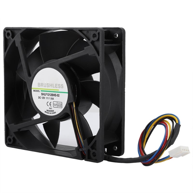 مروحة تبريد DC12V بقطر 12 سم بقوة 1.6 أمبير مع تحكم في درجة الحرارة بتقنية PWM - محمل كروي مزدوج لتبديد حراري هادئ لخوادم وحدة المعالجة المركزية (CPU) - Image 4