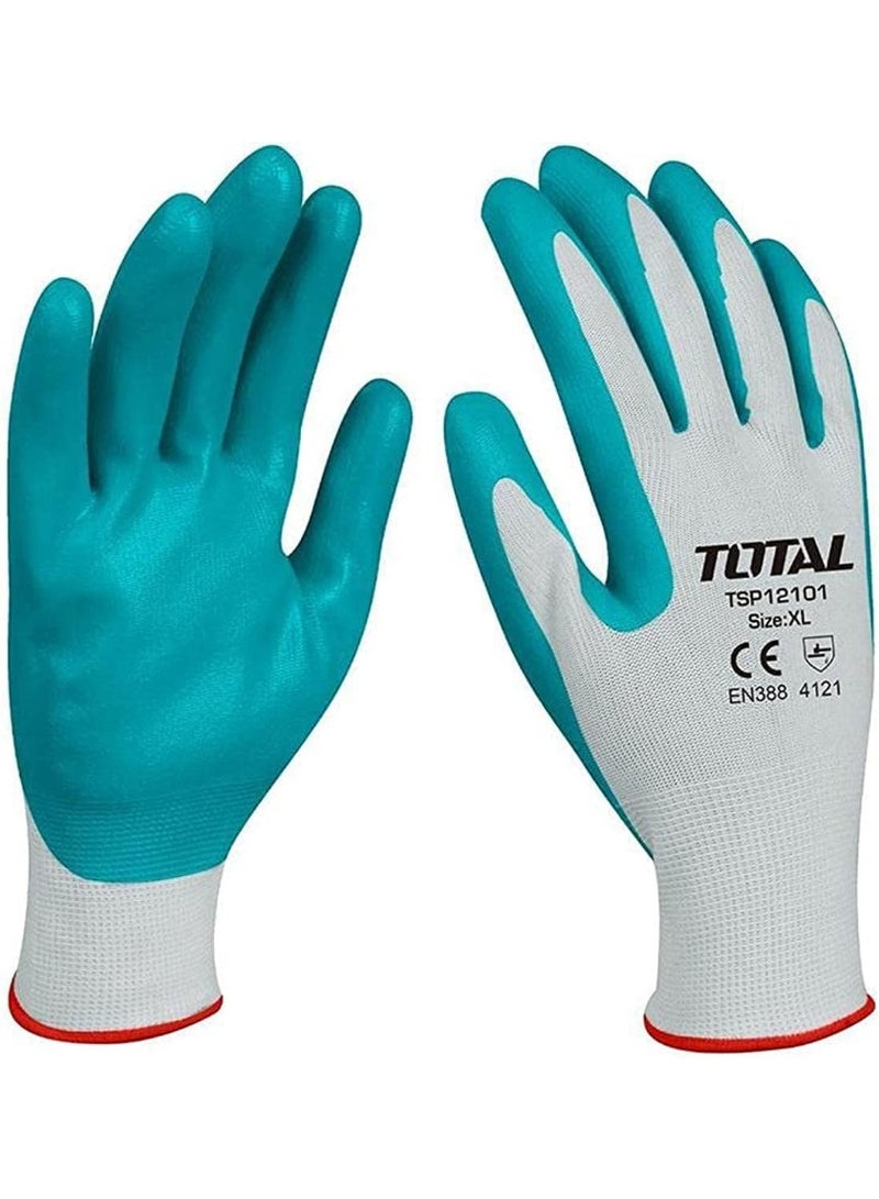 توتال قفازات النتريل للبستنة والتنظيف - أخضر فاتح، مقاس كبير جدًا (عبوة من قطعة واحدة) | قفازات متينة وواقية ومريحة للاستخدام المنزلي والخارجي