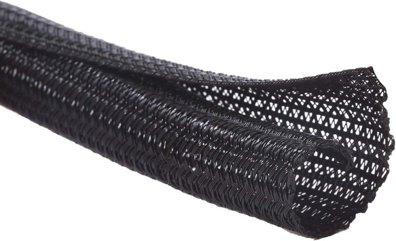 Alex Tech 25ft - 1/4 inch Cord Protector Wire Loom Tubing Cable Sleeve Split Sleeving For USB Cable Power Cord Audio Video Cable – Protect Cat From Chewing Cords - Black - Image 1