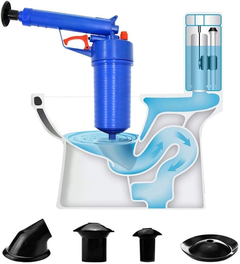 Kresal Kresal Drain Unblocker Plunger, Plunger Sink unblocker, High Air Pressure Drain Pump Pipe Dredge Tool, Kitchen Sink Sewer Dredge Cleaning Tools, Sink Unblocker with 4 Suckers for Kitchen Sink Bath  - Image 1