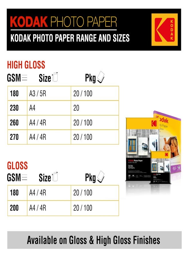 VMS Kodak 180 GSM 5R (5x7) Glossy Photo Paper – Water Resistant, Pack of 100 sheets, Compatible with all Inkjet Printers - Image 5