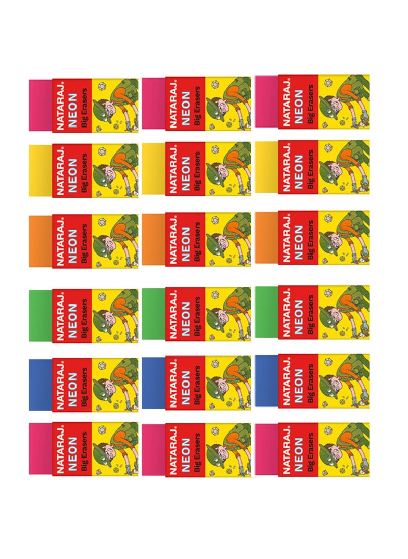 NATARAJ 18-Piece Neon Eraser In Plastic Jar  - Image 1