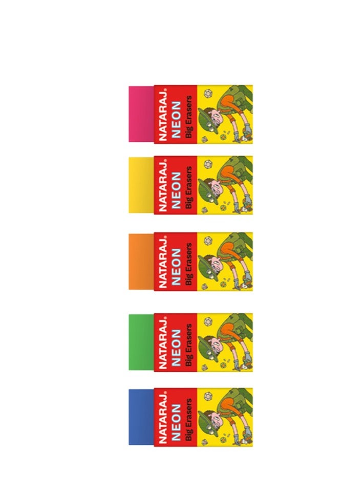 NATARAJ 18-Piece Neon Eraser In Plastic Jar  - Image 2