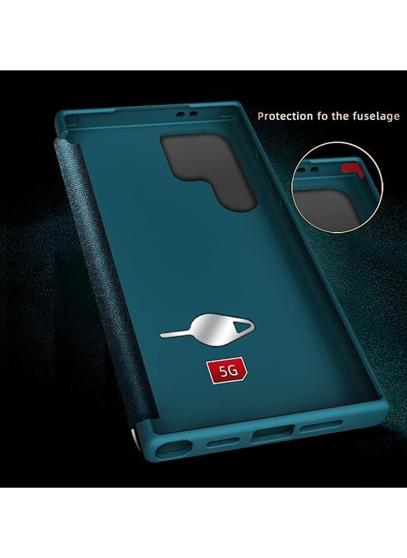 Generic - Smartphone Flip Cases Compatible with Samsung Galaxy S24 Ultra Case Translucent View Window,Magnetic Slim Flip Case Drop Protection Shockproof Protective Cover Compatible with Samsung Galaxy S24 Ultra - Image 1