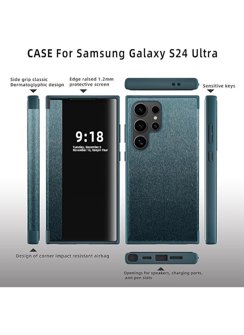 Generic - Smartphone Flip Cases Compatible with Samsung Galaxy S24 Ultra Case Translucent View Window,Magnetic Slim Flip Case Drop Protection Shockproof Protective Cover Compatible with Samsung Galaxy S24 Ultra - Image 1