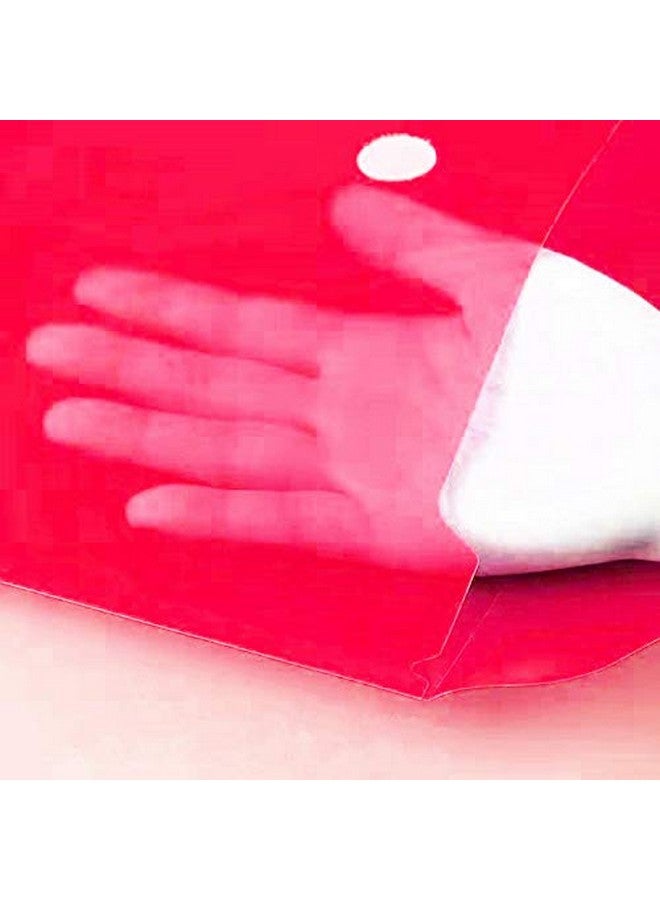 Poly Envelope 12 Pcs Document Envelopes With Snap Button Quality Clear Document Folder For A4 Size (Red)
