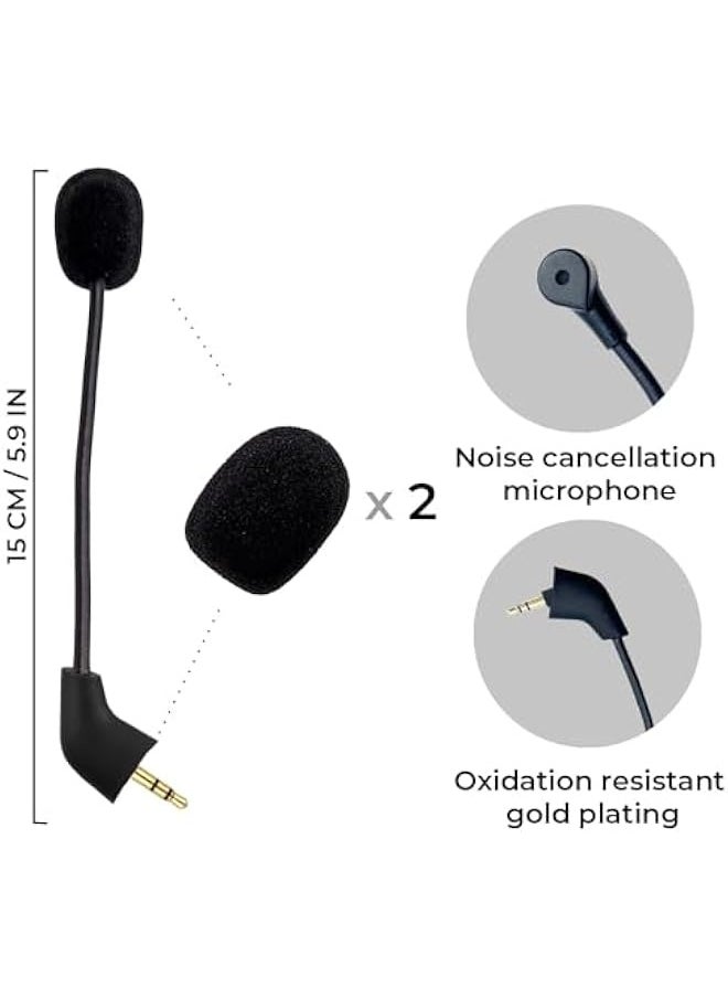 Generic - Mic Replacement Microphone fits for Kingston HyperX Cloud, Cloud X and Cloud II 1st Version for PS4 Xbox One Nintendo Switch Computer PC Gaming Headsets Noise Cancelling 3.5mm Jack Black - Image 1