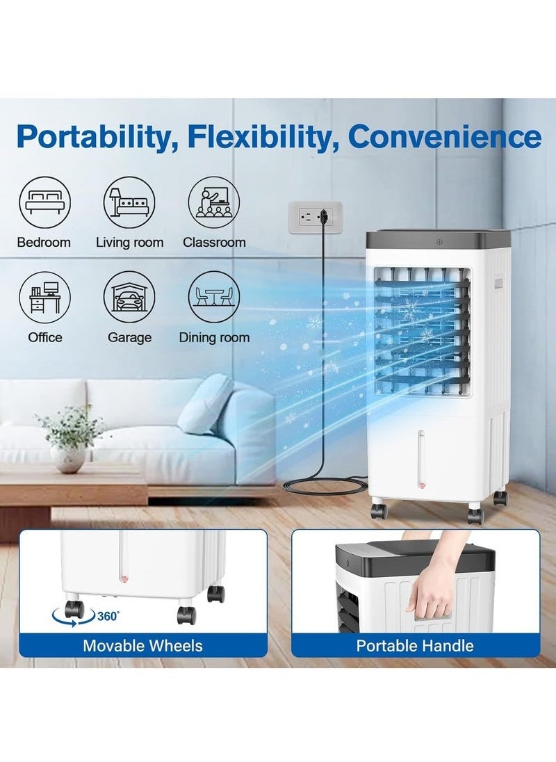 Generic - Huge and Quiet, 10L Water Capacity Evaporative Air Cooler, 3-speed Adjustable Large Water Tank Portable Air Conditioner, 7-hour Timing, Desert Cooler with Remote Control and Touch Control, 65W energy conservation Suitable for Living Room, Bedroom, Office, Study - Image 1