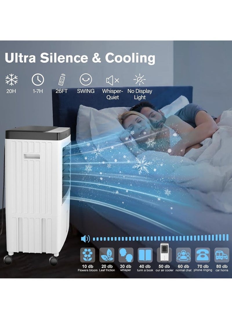 Generic - Huge and Quiet, 10L Water Capacity Evaporative Air Cooler, 3-speed Adjustable Large Water Tank Portable Air Conditioner, 7-hour Timing, Desert Cooler with Remote Control and Touch Control, 65W energy conservation Suitable for Living Room, Bedroom, Office, Study - Image 1