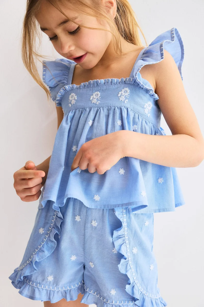 H&M 2-piece embroidered cotton set