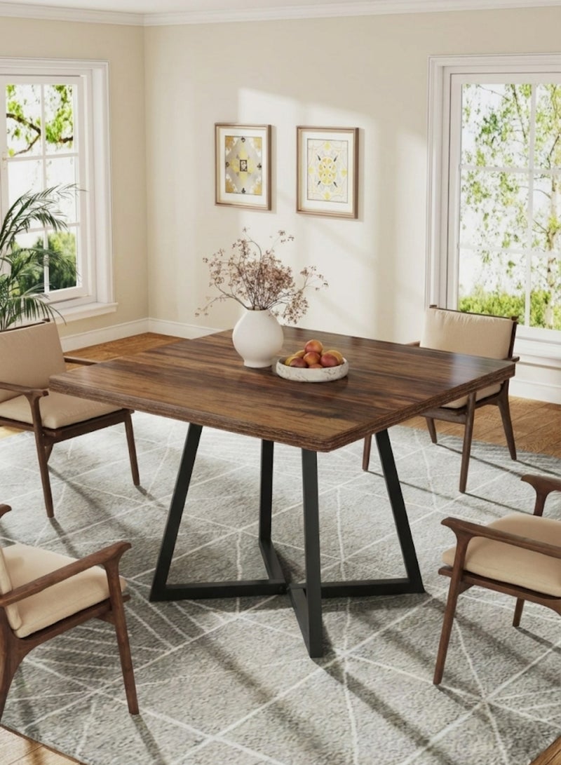 Homeonaire Wooden Square Dining Table for 4 | Industrial Wood & Metal Kitchen Table 80x80x75cm - Image 3