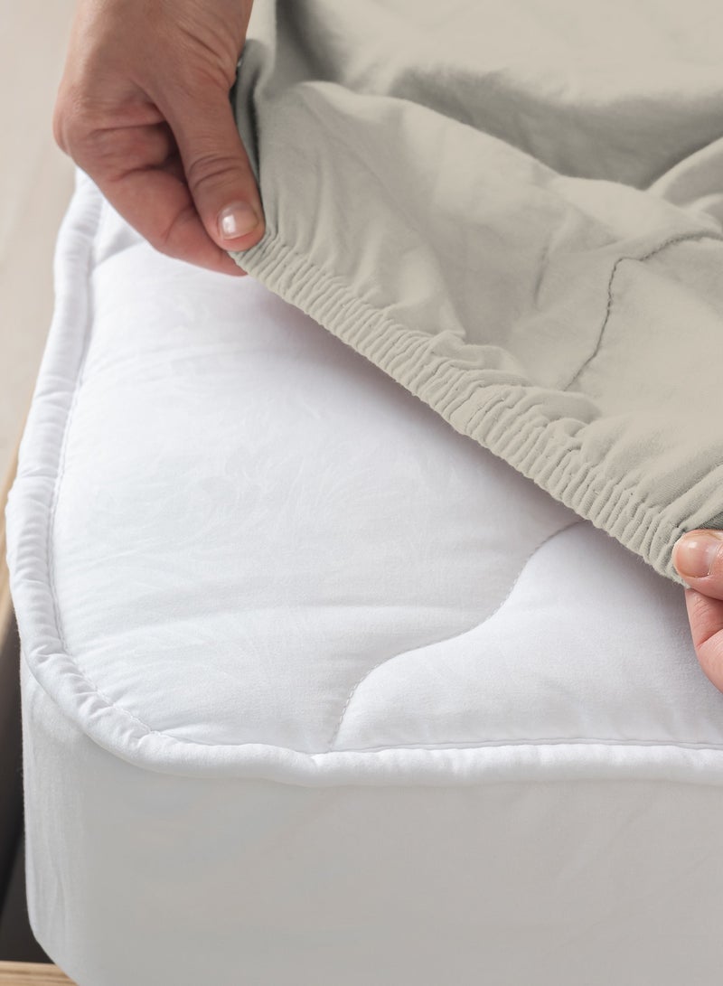 Color Sense Solid 1 Fitted Sheet Single Cotton Beige 200x90cm  - Image 4