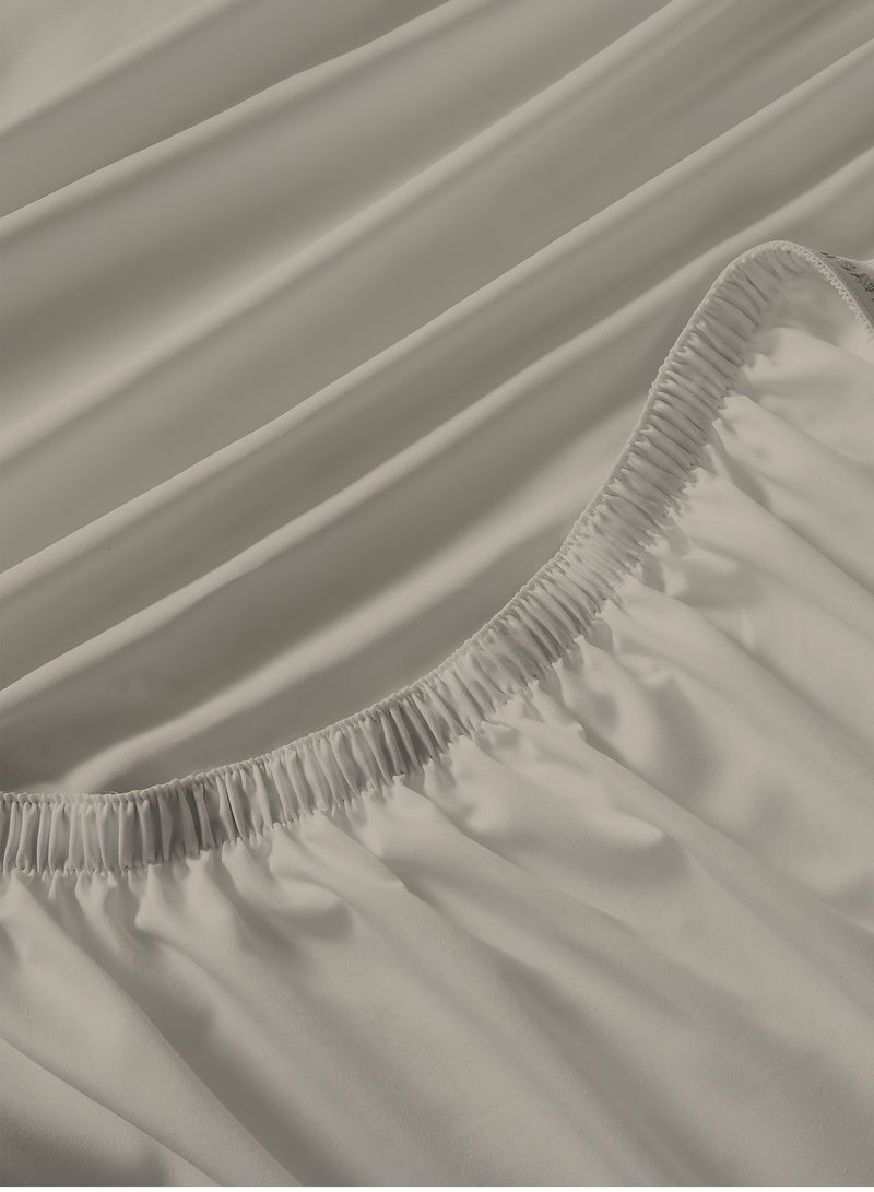 Color Sense Solid 1 Fitted Sheet Single Cotton Beige 200x90cm  - Image 5
