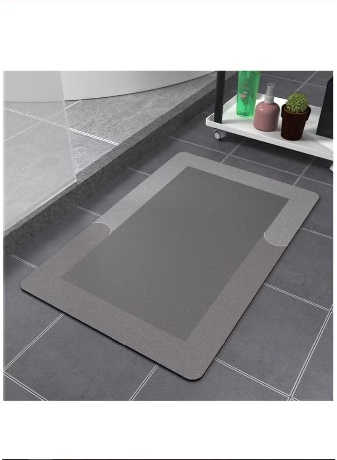Quick-drying technology diatom bathroom mat, super absorbent bathroom floor mat, non-slip bathroom mat carpet, technology diatom bathroom carpet, suitable for bathtubs, shower sinks, doors, 80cm*50cm - Image 1