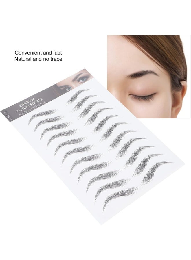 ملصق وشم الحواجب، تصميم احترافي مقاوم للماء للعناية بالحواجب، ملصق نقل الحواجب للنساء (أسود) - Image 3