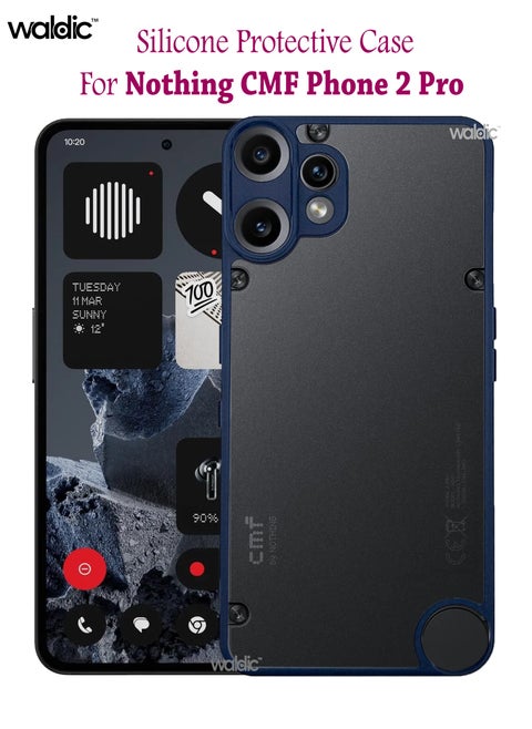 Nothing CMF Phone 2 Pro Premium Case | Premium Silicone Case Cover Designed for Nothing CMF Phone 2 Pro | Nothing CMF Phone 2 Pro Case Camera and Drop Protection Thin Protective Back Cover Case for Nothing CMF Phone 2 Pro - Clear/Blue