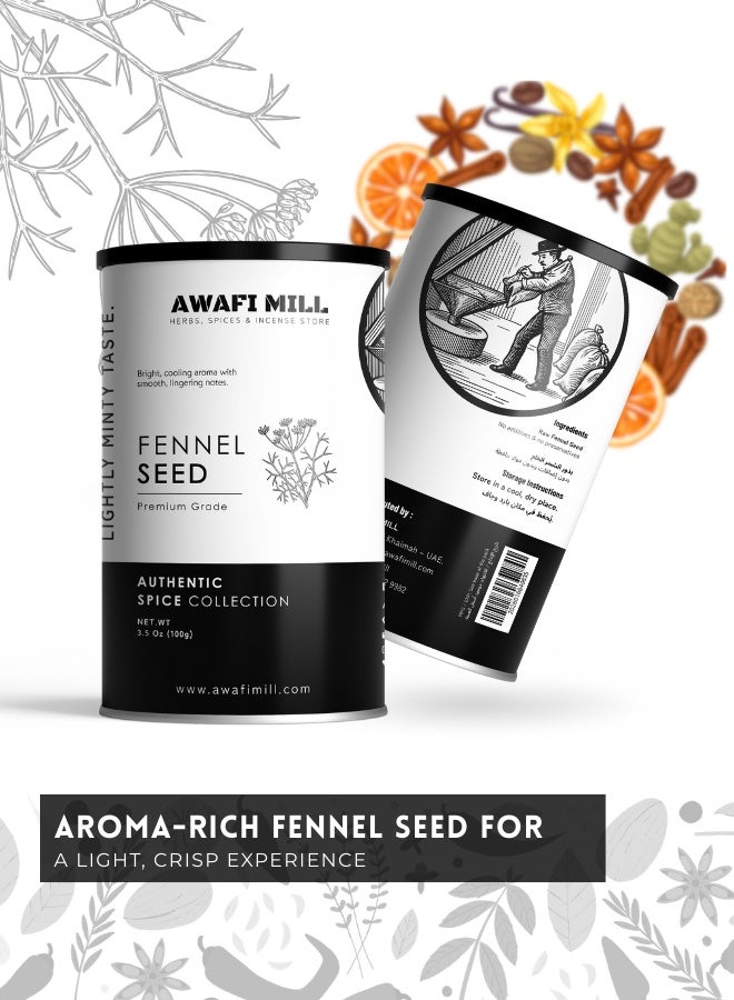 أباميك بذور الشمر من أوافي ميل (الشمر | Foeniculum vulgare) | بذور عطرية كاملة - 100 غرام | 3.5 أونصة - Image 5
