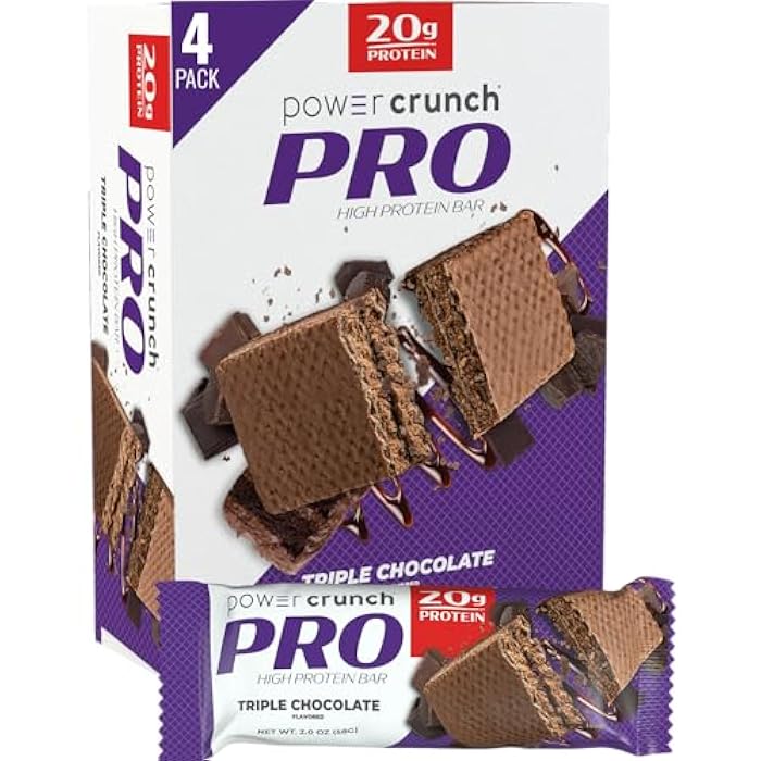 Power Crunch PRO Protein Wafer Bars, High Protein Snacks with Delicious Taste, Triple Chocolate, 2.0 Ounce (4 Count) - Image 1