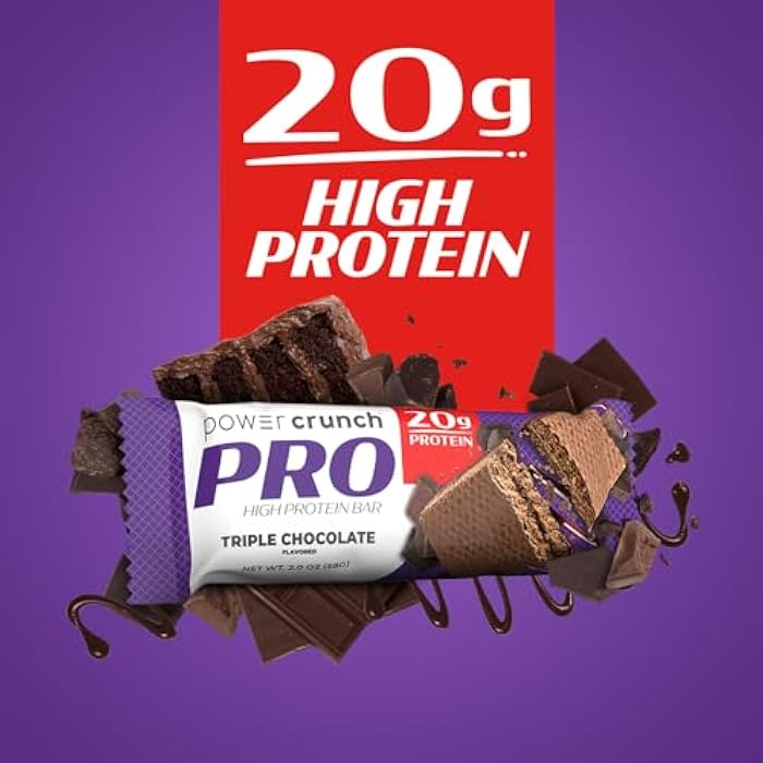 Power Crunch PRO Protein Wafer Bars, High Protein Snacks with Delicious Taste, Triple Chocolate, 2.0 Ounce (4 Count) - Image 3