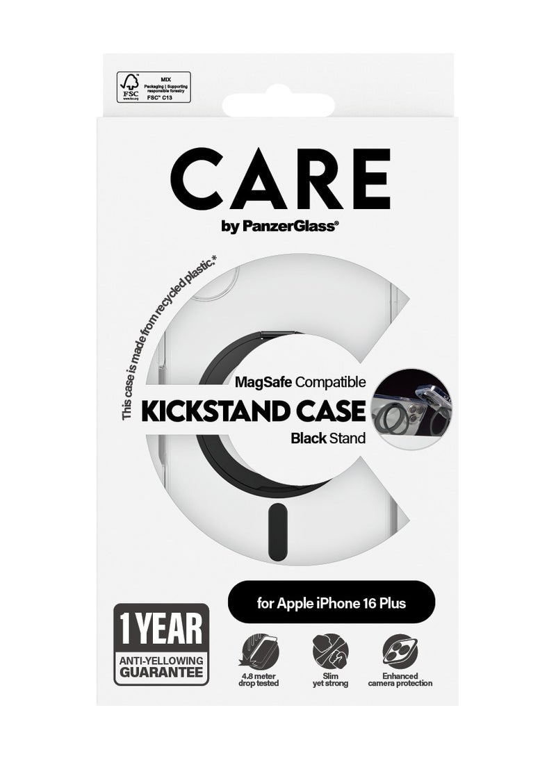 PanzerGlass حافظة هاتف CARE من PanzerGlass® لهاتف Apple iPhone 16 Plus مع قاعدة مغناطيسية سوداء، حماية مختبرة ضد السقوط، بلاستيك معاد تدويره، ضمان ضد الاصفرار، حماية معززة للكاميرا - Image 3