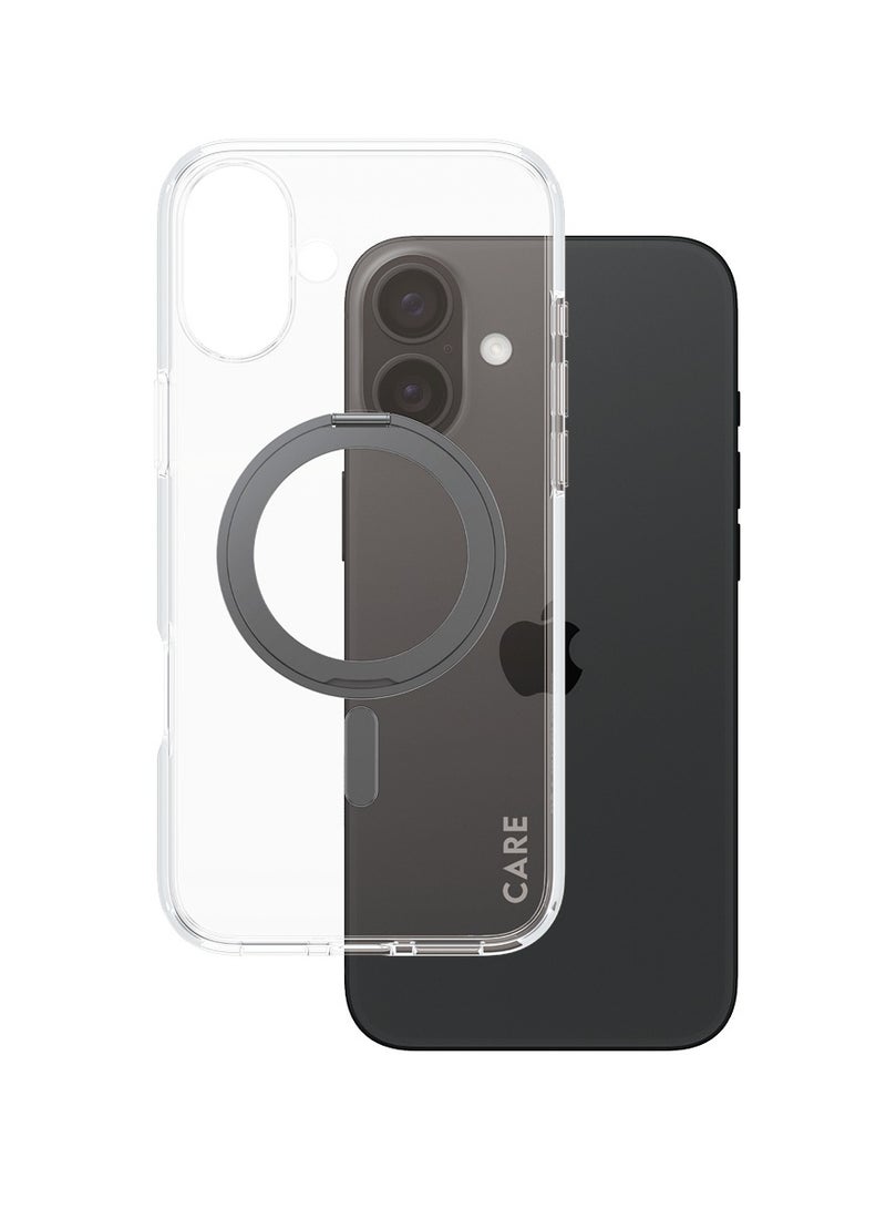 PanzerGlass حافظة هاتف CARE من PanzerGlass® لهاتف Apple iPhone 16 Plus مع قاعدة مغناطيسية سوداء، حماية مختبرة ضد السقوط، بلاستيك معاد تدويره، ضمان ضد الاصفرار، حماية معززة للكاميرا - Image 2