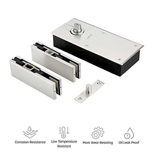 LAPO Heavy Duty Stainless Steel Cylinder Floor Spring Set for Doors, Wooden Glass Aluminum Doors Floor Spring, Top Patch, Bottom Patch,Top Patch Pivot(Glass Door with Weight Upto 90 KG(Silver)Set of 1 - Image 4