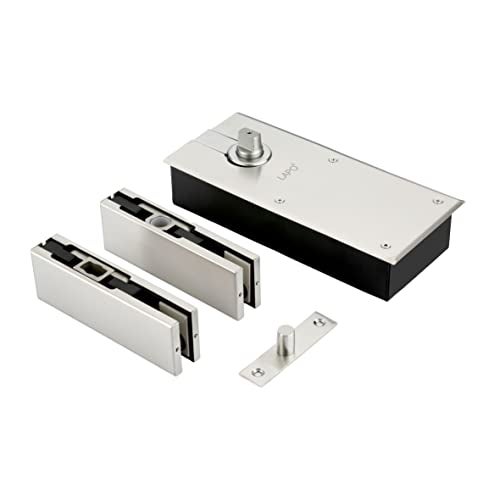 LAPO Heavy Duty Stainless Steel Cylinder Floor Spring Set for Doors, Wooden Glass Aluminum Doors Floor Spring, Top Patch, Bottom Patch,Top Patch Pivot(Glass Door with Weight Upto 90 KG(Silver)Set of 1 - Image 1