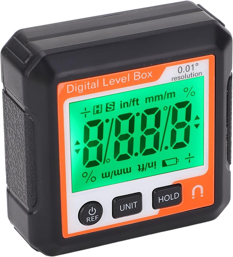 Magnetic Digital Box Electronic Inclinometer Protractor with Backlit LCD, ±0.° Accuracy, Fit for Woodworking, Carpentry & DIY Projects (Orange/White) - Image 5