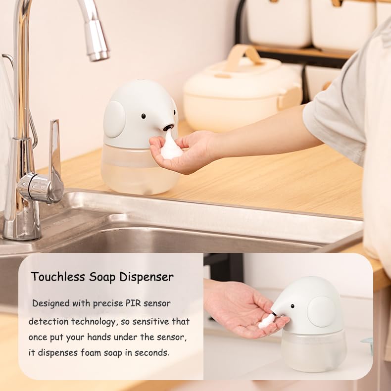 AMYESE Automatic Soap Dispenser for Kids- Cute Elephant Touchless Foaming Hand Soap Dispenser, Waterproof & USB Rechargeable, 13.5oz/ 400ml for Bathroom Countertop, Kitchen, Preschool Children - Image 3