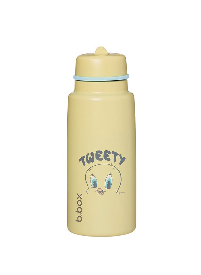 b.box Looney Tunes 1L Insulated Flip Top Drink & Kids Water Bottle, Triple Layer Insulating Stainless Steel, Keeps Drinks Cold up to 46hrs, 1L/33.8