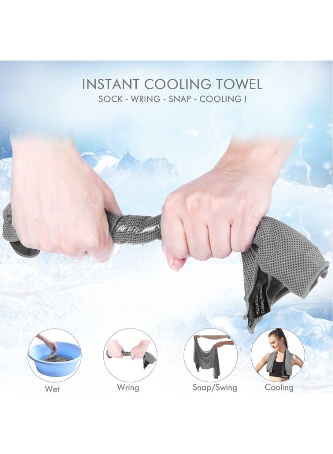 Bluejw Cooling Towel, Gym Towel, Cooling Towels, long instant cooling towel for travel camping gym, Soft Breathable Chilly Sweat Absorbing for Yoga Sports Camping Fitness Running Golf(Dark Gray) ﻿ - Image 3