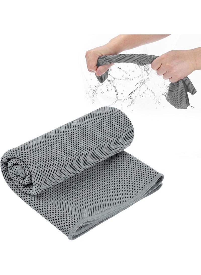 Bluejw Cooling Towel, Gym Towel, Cooling Towels, long instant cooling towel for travel camping gym, Soft Breathable Chilly Sweat Absorbing for Yoga Sports Camping Fitness Running Golf(Dark Gray) ﻿ - Image 1