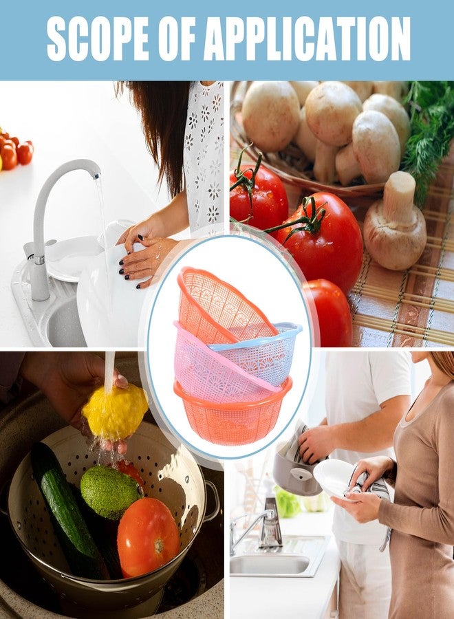 BESTOYARD 4Pcs Multifunctional Plastic Washing Bowl Rice Fruits and Vegetables Rustproof Kitchen Tools with Hollow Design for Easy Drainage and Storage Random Colors - Image 2