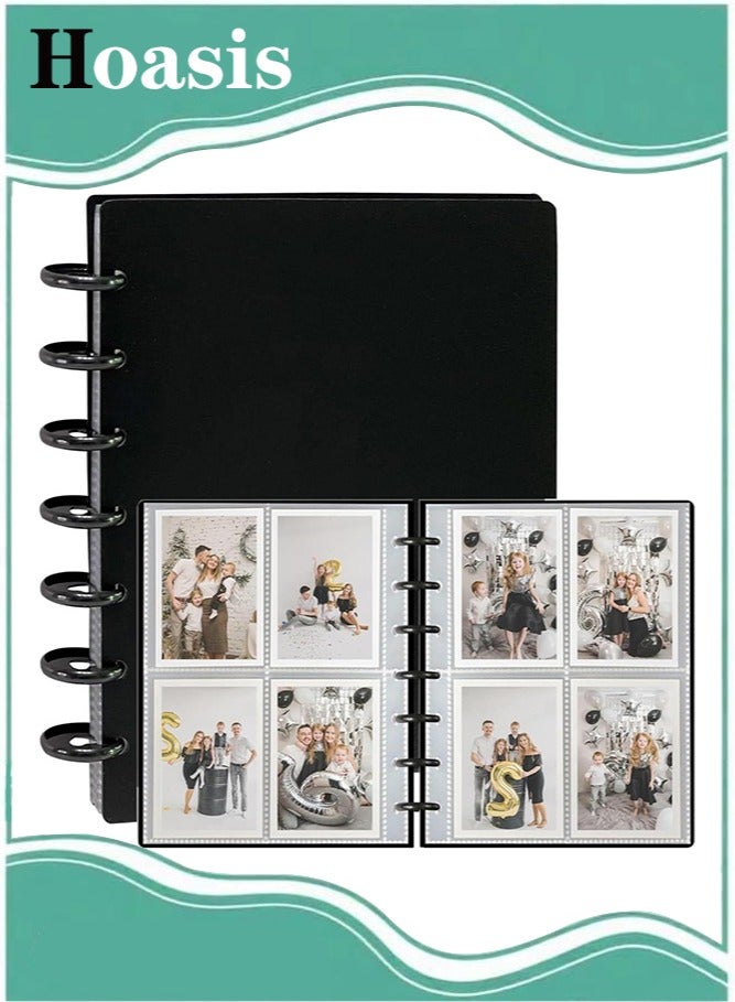 ح واحة مجلد بطاقات الصور مع 30 صفحة داخلية، حامل بطاقات الصور 3 بوصات، واقيات الصور ذات 7 حلقات، يتسع لـ 120 صورة - Image 1