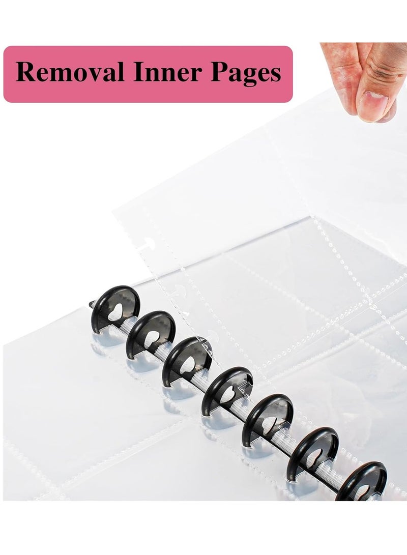 ح واحة مجلد بطاقات الصور مع 30 صفحة داخلية، حامل بطاقات الصور 3 بوصات، واقيات الصور ذات 7 حلقات، يتسع لـ 120 صورة - Image 3