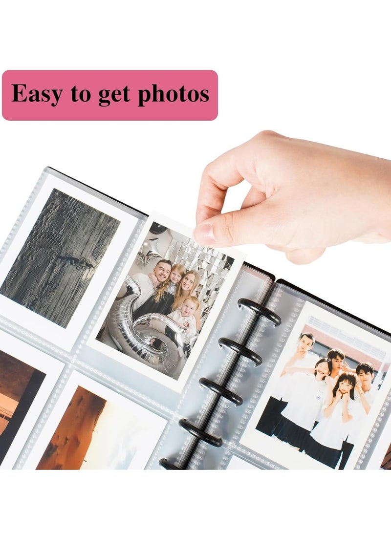 ح واحة مجلد بطاقات الصور مع 30 صفحة داخلية، حامل بطاقات الصور 3 بوصات، واقيات الصور ذات 7 حلقات، يتسع لـ 120 صورة - Image 4