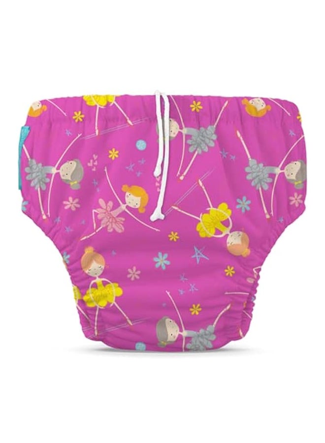 Charlie Banana 2 In 1 Swim Diaper And Traing Pants Diva Ballerina Pink Large - Image 1