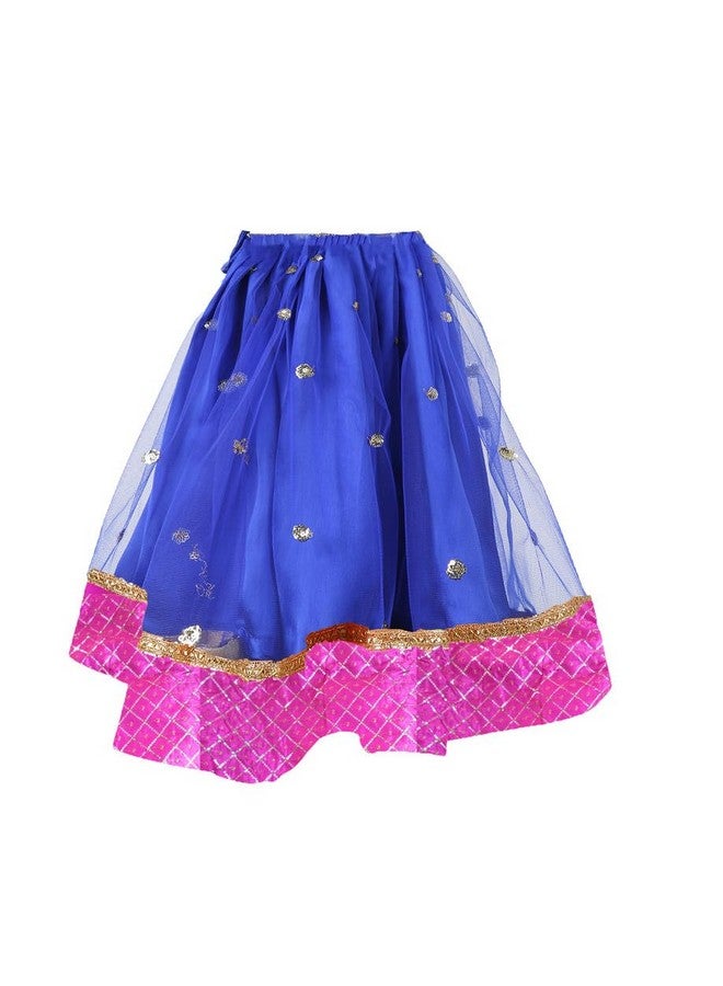 HIBA CREATIONS HIBA CREATIONS Baby Girl Royal Blue and Pink Embriodary lehenga Heartshape Choli 0-6 Month - Image 4