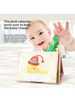 Generic Enlightenment Baby Table Calendar Cloth Book Stereo Hah Mirror With Ring Paper Early Education Tear-free Toys-Color:Pink Unicorn Desk Calendar Book  - Image 3