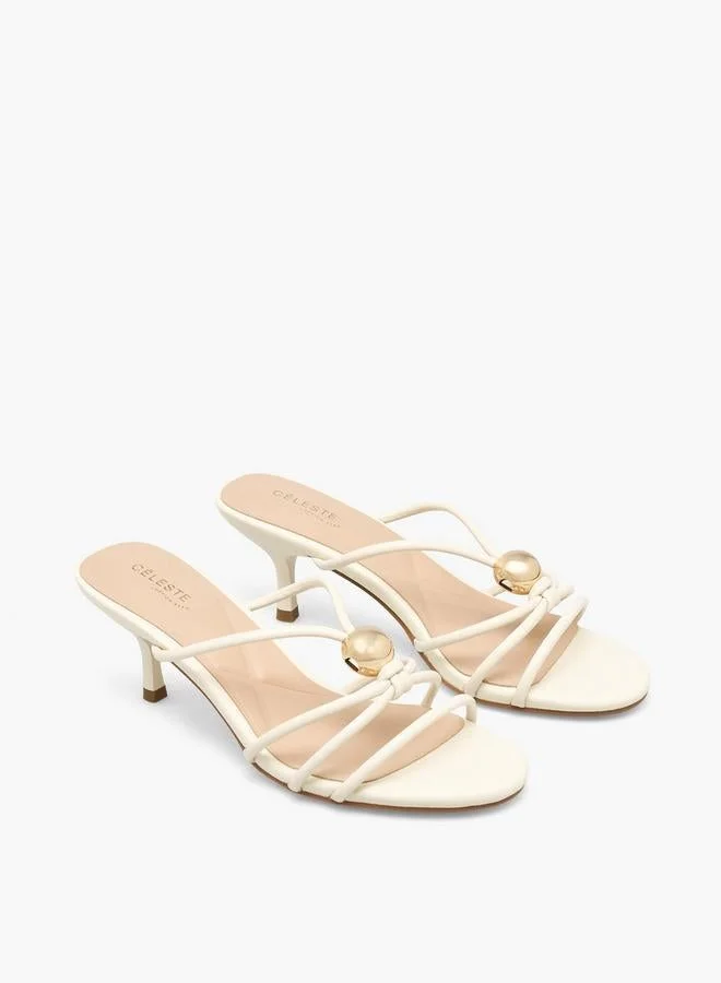 Celeste CREAM Women Kitten Heel Sandals for Women | Best Price UAE