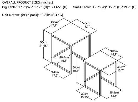 INDIAN DECOR INDIAN DECOR 45788 Nesting Sofa Tables Set of 2 Black Frame and White TOP Made in India  - Image 3