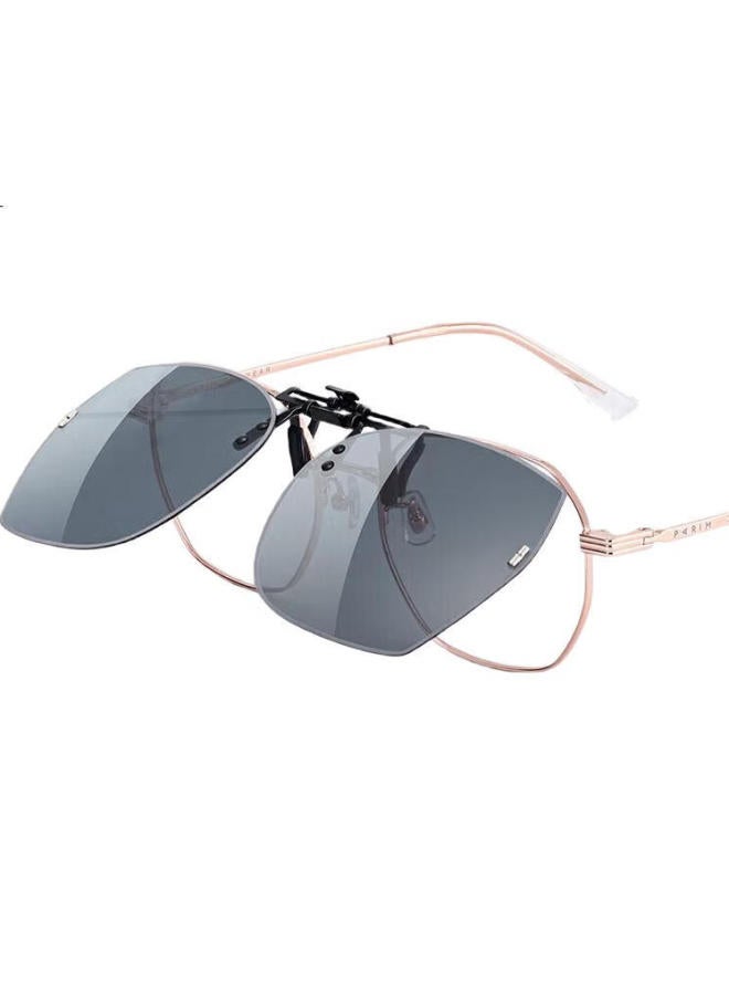 PARIM Clip-On Sunglasses For Women, Summer Driving, Myopia, Polarized, Men'S Trendy, Ultra-Light, Uv Protection, Pca27 S01-Gray Clip/Nickel White - Image 1